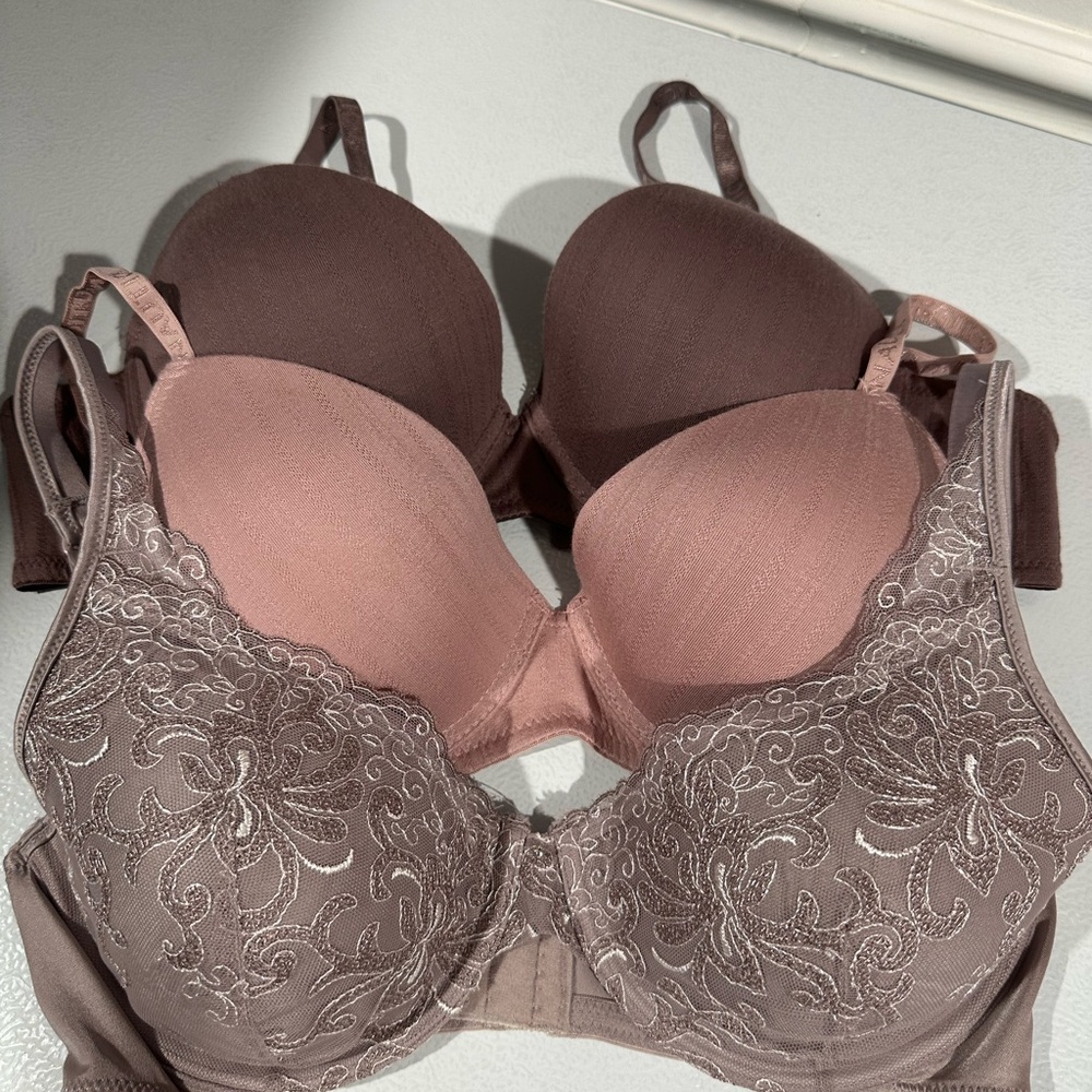 Nautica Women's Lace Bra Set - Brown and Pink